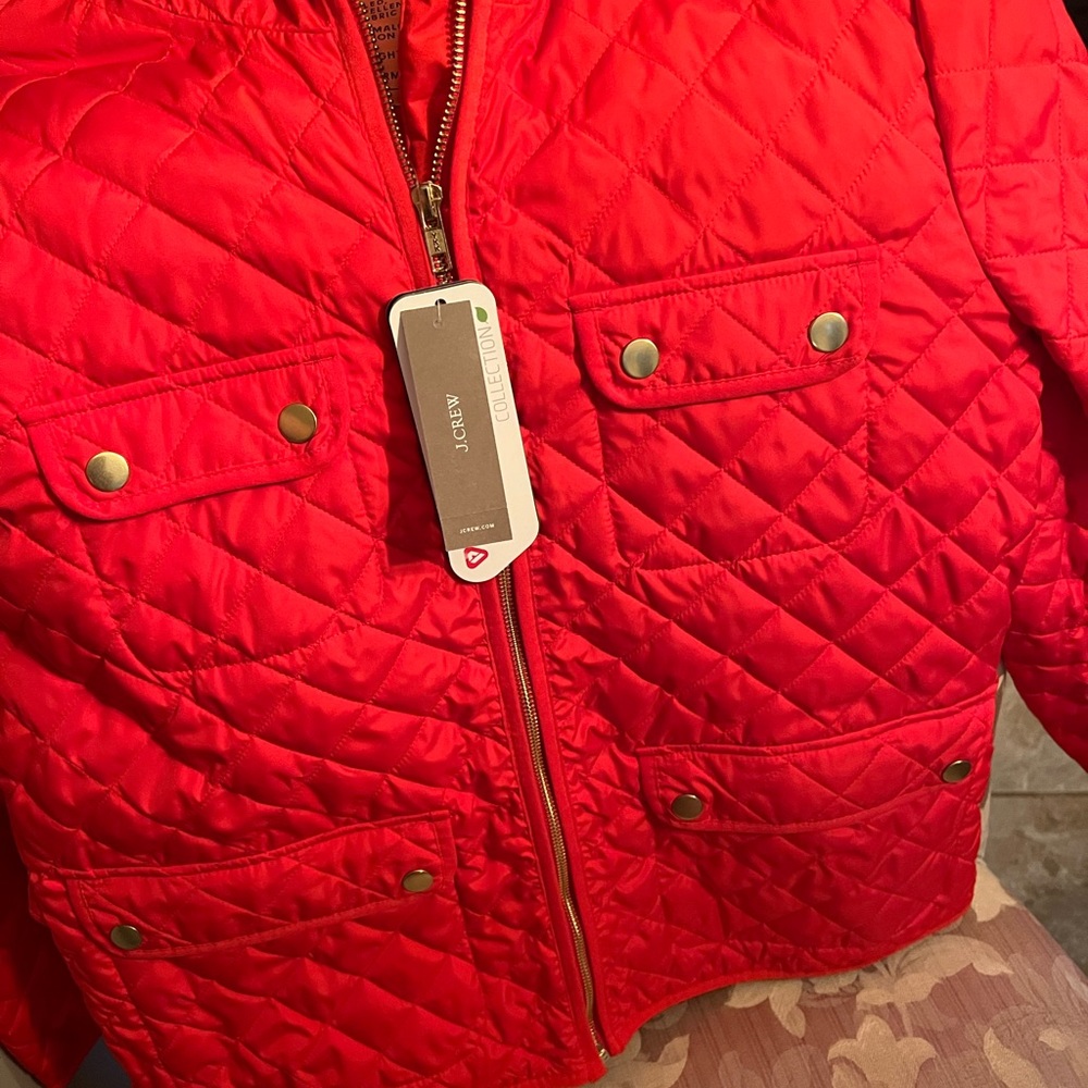 JCrew Quilted Field Jacket w/PrimaLoft Bright Cerise NEW/tags